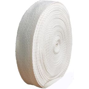 YVPSI Cotton Webbing Straps 1 inch Sewing Webbing Wrapping Wide Webbing Strapping for Bag Straps Purse Handles Gear Repair Outdoor DIY Crafts (White)