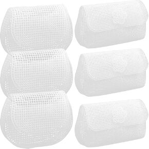 EXCEART Plastic Mesh Canvas Sheets 6pcs Sheets DIY Plastic Mesh Canvas Sheet Cross Stitch Plastic Plate Handmade Purse Bag DIY Sewing Bag Form DIY Handbag Plastic Canvas White Mesh Wallet Bag
