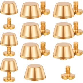 10 PCS محفظة أقدام لحقائب اليد ، حقيبة أقدام Feets Magnetic Feets Handbor Hardware Round Round Metal Brass Studs Screw-Back Feets Head for Handbag Playhead for Leather Craft Totes Diy Craft