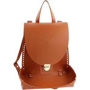 Craft Your Own Backpack Set with PU Leather Base and Secure Buckles for Crochet, Dark Khaki