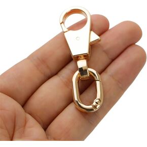 2pcs Double Opening Swivel Snap Hook Keychain Push Trigger Lobster Clasps DIY Handbag Leather Accessories. (Gold) in Kuwait