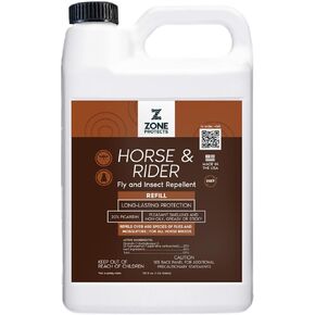 Horse & Rider Fly Insect Repellent; Gallon Refill; Picaridin Based; 12-Hr Protection Against 400 Fly Species; Light Fresh Scent