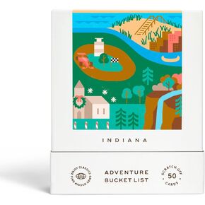 Indiana Adventure Bucket List: 50 Scratch-Off Cards for Outdoor Activities, Tourist Attractions, and Road Trips - Perfect Travel Gift and Guide for Exploring