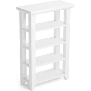 Odoria Dollhouse Bookshelf Shelving Miniature: 1/12 Scale Shelf for Modern Living Room - Mini Storage Rack Organizer - Tiny Wood Furniture for Library White