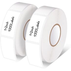 2000 Pcs Removable Freezer Labels, 1" x 2" Blank Label Stickers with Perforation Line Waterproof Oil Resistant Sticker Labels for Food Containers Jars Bottle