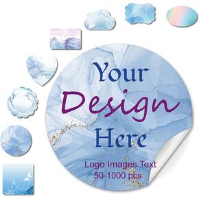 50-1000pcs Custom Stickers Personalized Labels for Business Logo Custom Vinyl Waterproof Sticker(1.5inx1.5in Circle)