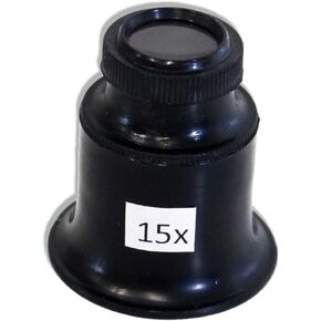 MAXIMIZE Black Jeweler's Loupe | 5X Power Magnification | 1" Diameter Glass Lens | Durable PVC Plastic | Ideal for Gemstones & Jewelry Examination