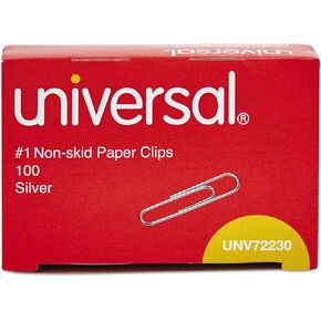 Universal 72230 - Nonskid Paper Clips, Wire, No. 1, Silver, 100/Box, 10 Boxes/Pack-UNV72230