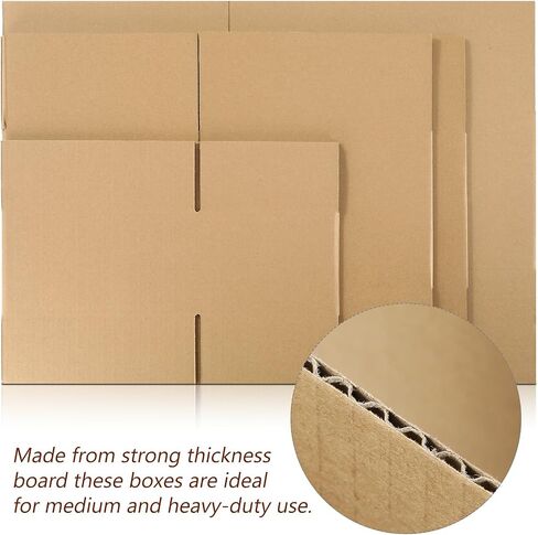 32 Pack 4 Sizes Shipping Boxes Mailers Corrugated Cardboard Box Kraft Mailing Boxes Small Packing Box with Packaging Tape for Shipping Packing Mailing (Kraft Color) in Saudi Arabia