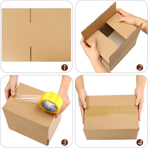 32 Pack 4 Sizes Shipping Boxes Mailers Corrugated Cardboard Box Kraft Mailing Boxes Small Packing Box with Packaging Tape for Shipping Packing Mailing (Kraft Color) in Saudi Arabia