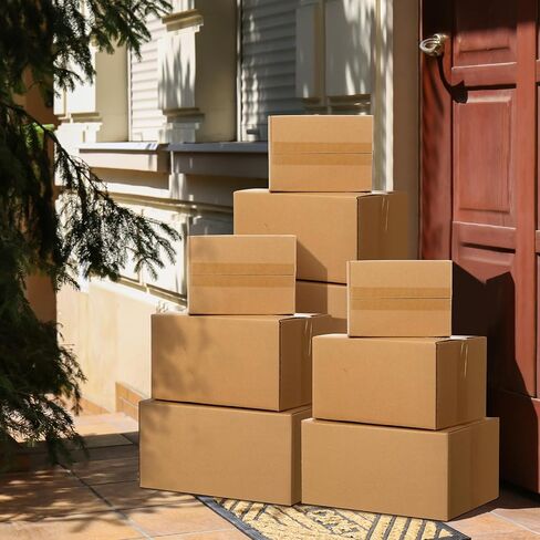 32 Pack 4 Sizes Shipping Boxes Mailers Corrugated Cardboard Box Kraft Mailing Boxes Small Packing Box with Packaging Tape for Shipping Packing Mailing (Kraft Color) in Saudi Arabia