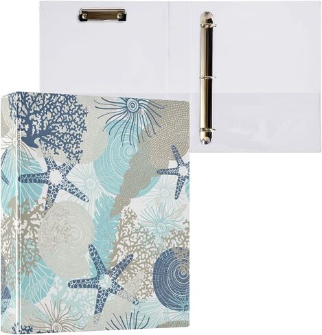 Cute Corals Seashells Decorative 3 Ring Binder 2 Inch Large View Binders with Pockets File Organizer for Office College School, 1Pack in Kuwait
