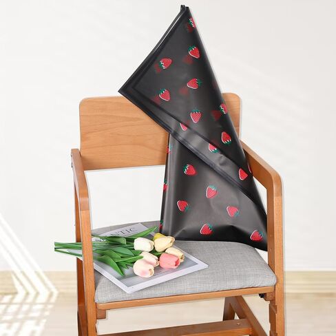 20 Sheets Pink Strawberry Flower Wrapping Paper, Matte Korean Florist Floral Bouquet Wrapping Paper with Ribbon, Waterproof Flower Wrap for Bouquets Gifts Girl Birthday Wedding Graduation Mother's Day in Kuwait