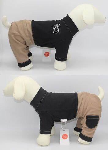 Dog Sweater Pets 4 Legs Sweatshirt Dog Pullover Onesie Cat Puppy Cozy Pajamas Comfortable Cotton Blend Color Block with Leash Hole Pocket Reflective Logo Print - Harper (Brick Red, XXL) in Saudi Arabia