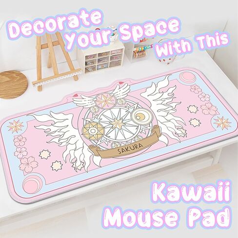 Anime Mouse Pad Kawaii Desk Pad Xlarge Size Kawaii Desk Cccessories Gaming Mousepad Kawaii Decor in Kuwait