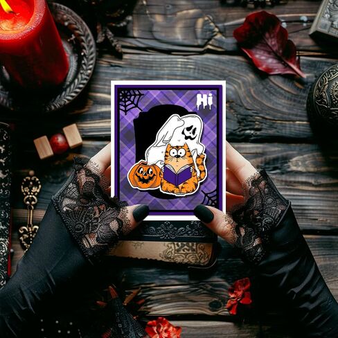 Globleland Comic Cat Clear Stamp for Scrapbooking Halloween Pumpkin Silicone Stamps Funny Cat Frayplent Stamp in Saudi Arabia