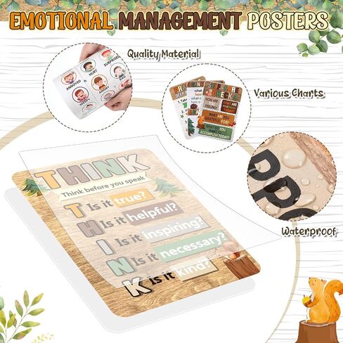 Funrous 10 Pcs Calming Corner Posters Space Themed Classroom Feeling Emotion Charts Mental Health Poster Decorations Calm Down Wall Art for Students Home Office School Educational Decor Supplies in Saudi Arabia