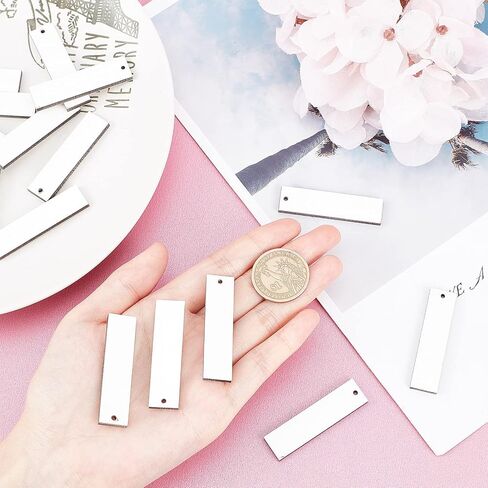 SUNNYCLUE 1 Box DIY Make 10 Pairs Sublimation Earring Blank Heat Transfer Wire Hooks Earrings Unfinished MDF Material Rectangle Earring Pendants for Jewelry Making DIY Craft in Saudi Arabia