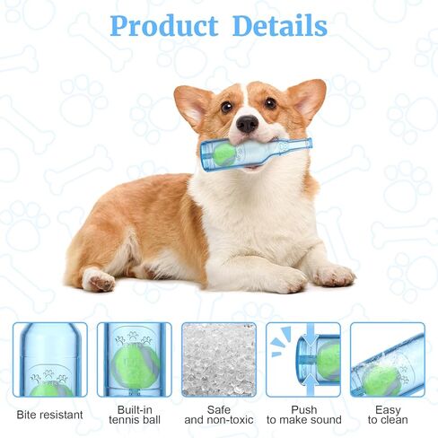 Water Bottle Dog Toy for Aggressive Chewers,Ball in Bottle Rubber Dog Toy,Cute Interactive Pet Rubber Cruncher for Dogs Aggressive Chewers Large/Medium/Small(Blue) in Kuwait