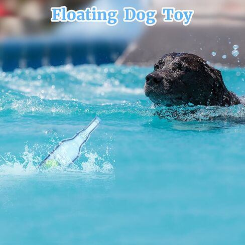 Water Bottle Dog Toy for Aggressive Chewers,Ball in Bottle Rubber Dog Toy,Cute Interactive Pet Rubber Cruncher for Dogs Aggressive Chewers Large/Medium/Small(Blue) in Kuwait