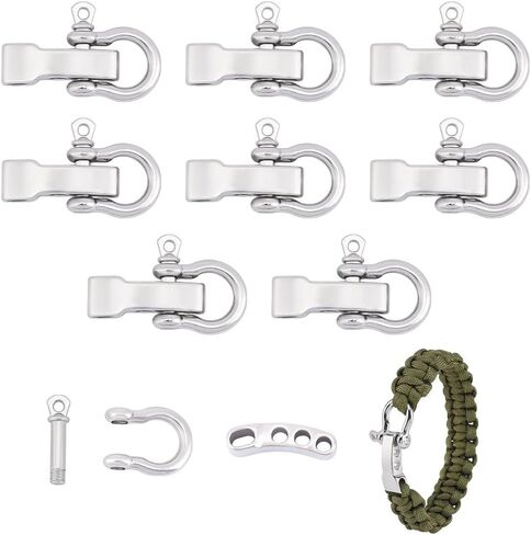 UNICRAFTALE 10 Sets Adjustable Black Screw Pin Shackle Survival Bracelet Clasps Metal Bow Anchor Shackle Clasps D Shackle Clips for Survival Bracelet Jewelry Making 27mm Long in Saudi Arabia