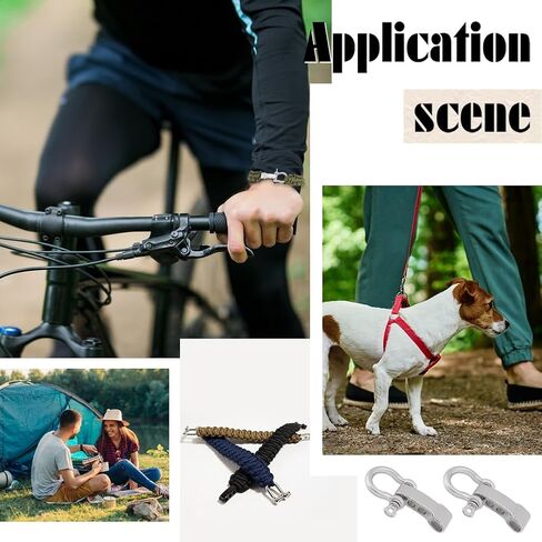 UNICRAFTALE 10 Sets Adjustable Black Screw Pin Shackle Survival Bracelet Clasps Metal Bow Anchor Shackle Clasps D Shackle Clips for Survival Bracelet Jewelry Making 27mm Long in Saudi Arabia