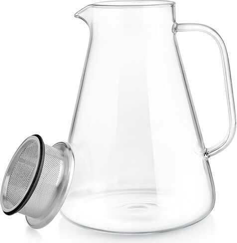 Teabloom One-Touch Tea Maker, 2-in-1 Teapot and Kettle with Stainless Steel Filter Lid for Loose Tea – Stain-free Borosilicate Glass Teapot (27 Oz) – Tea Connoisseur's Choice in Saudi Arabia