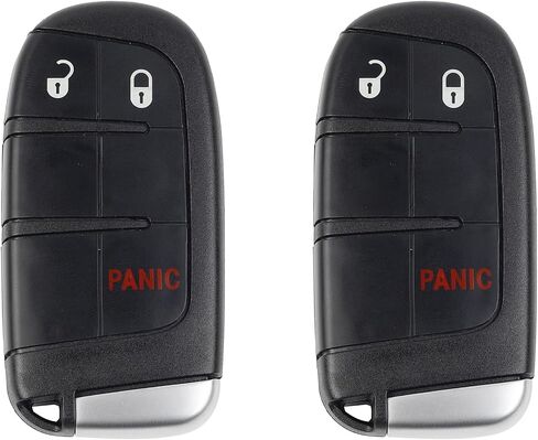 قطعتان من قطع المفاتيح البديلة من Dasbecan متوافقة مع Chrysler 300 2011- 2018، Dodge Charger 2011-2018، Challenger 2015-2018، Dart 2014-2016، Journey 2011-2020 تحل محل M3N-40821302 3 أزرار in Saudi Arabia