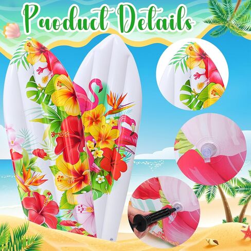 2 PCS 5.5ft لوحة ركوب الأمواج قابلة للنفخ قابلة للنفخ سباحة ركوب الأمواج لزخارف الحفلات الاستوائية الشاطئ ولوا لزخارف حفل ركوب الأمواج في هاواي الصيف in Kuwait