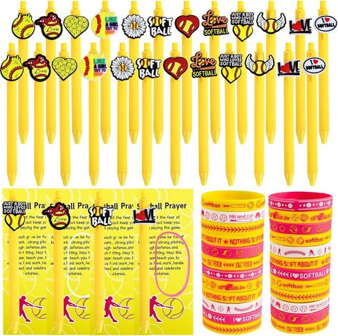 Liyiq 72 PCS Ballball Party Forms Favors Softball Team Gifts Softball Goodie Bags Stuffers Softball Point Absmark Card in Kuwait