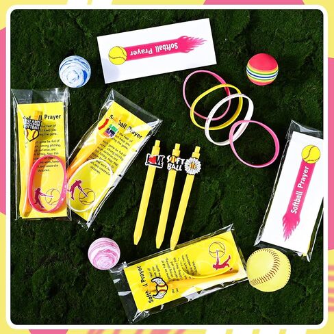 Liyiq 72 PCS Ballball Party Forms Favors Softball Team Gifts Softball Goodie Bags Stuffers Softball Point Absmark Card in Kuwait