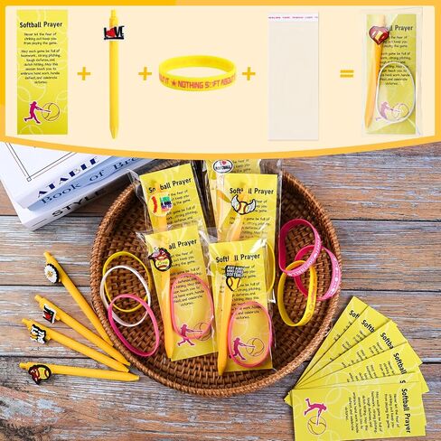 Liyiq 72 PCS Ballball Party Forms Favors Softball Team Gifts Softball Goodie Bags Stuffers Softball Point Absmark Card in Kuwait