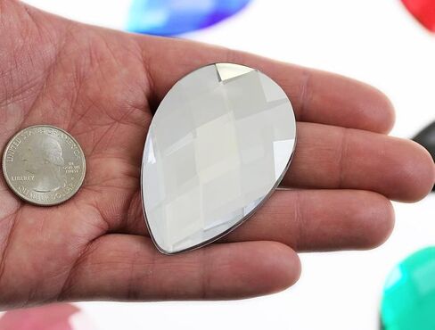 Allstarco 62x42mm Extra Large Flat Back Teardrop Acrylic Rhinestones Plastic Gems for Jewelry Making Costume Jewels Cosplay Card Making Embelishments Decor Crafts - 2 Pieces (Blue Aqua H109) in Saudi Arabia