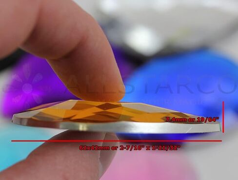 Allstarco 62x42mm Extra Large Flat Back Teardrop Acrylic Rhinestones Plastic Gems for Jewelry Making Costume Jewels Cosplay Card Making Embelishments Decor Crafts - 2 Pieces (Blue Aqua H109) in Saudi Arabia