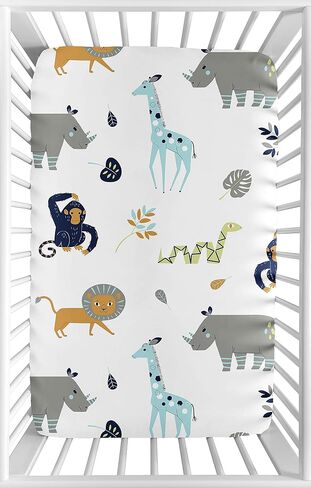 Sweet Jojo Designs Watercolor Elephants Boy Girl Gender Neutral Baby Fitted Crib Sheet Set Infant Newborn Nursery Toddler Bed Room Standard Mattress 2p Solid Grey and Green Jungle Safari Trees Nature in Saudi Arabia