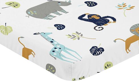Sweet Jojo Designs Watercolor Elephants Boy Girl Gender Neutral Baby Fitted Crib Sheet Set Infant Newborn Nursery Toddler Bed Room Standard Mattress 2p Solid Grey and Green Jungle Safari Trees Nature in Saudi Arabia