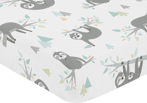 Sweet Jojo Designs Watercolor Elephants Boy Girl Gender Neutral Baby Fitted Crib Sheet Set Infant Newborn Nursery Toddler Bed Room Standard Mattress 2p Solid Grey and Green Jungle Safari Trees Nature in Saudi Arabia