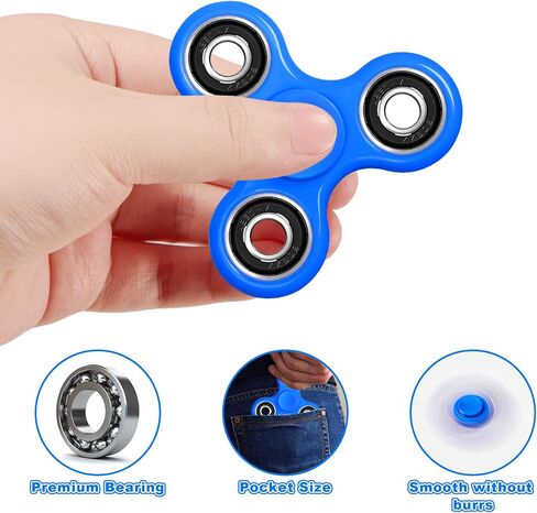 WELLVO Fidget Spinner 2Pcs for Kids Adults, Sensory Fidgets Toys for Anxiety Stress Relief, Mini Cool Fidget Toy Spinners for Classroom Prizes Birthday Gifts Boys Girls in Kuwait