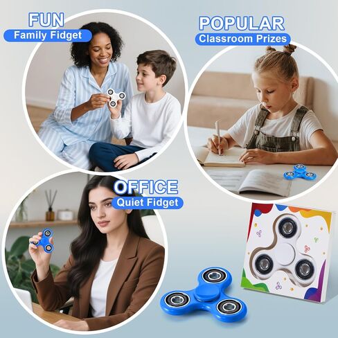 WELLVO Fidget Spinner 2Pcs for Kids Adults, Sensory Fidgets Toys for Anxiety Stress Relief, Mini Cool Fidget Toy Spinners for Classroom Prizes Birthday Gifts Boys Girls in Kuwait