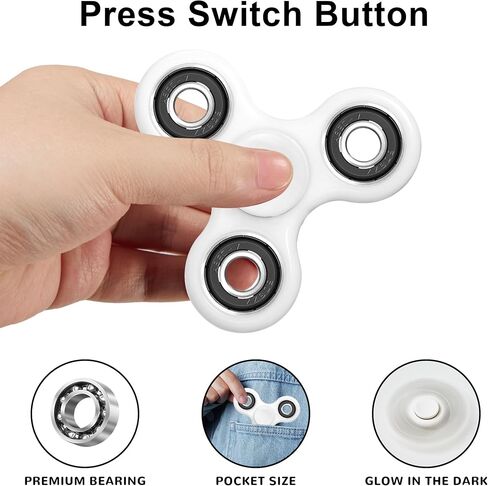 WELLVO Fidget Spinner 2Pcs for Kids Adults, Sensory Fidgets Toys for Anxiety Stress Relief, Mini Cool Fidget Toy Spinners for Classroom Prizes Birthday Gifts Boys Girls in Kuwait