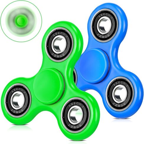 WELLVO Fidget Spinner 2Pcs for Kids Adults, Sensory Fidgets Toys for Anxiety Stress Relief, Mini Cool Fidget Toy Spinners for Classroom Prizes Birthday Gifts Boys Girls in Kuwait