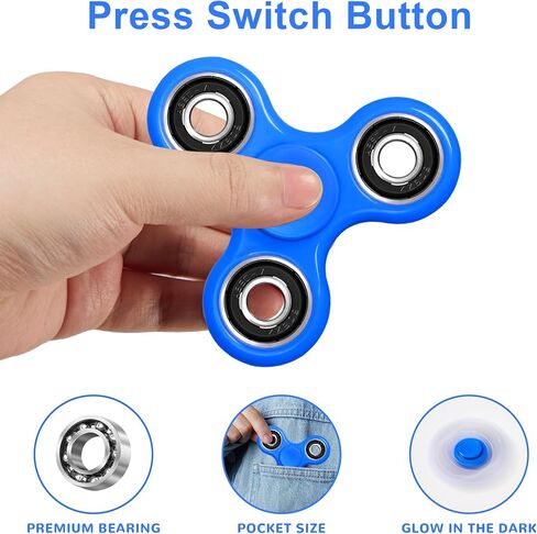 WELLVO Fidget Spinner 2Pcs for Kids Adults, Sensory Fidgets Toys for Anxiety Stress Relief, Mini Cool Fidget Toy Spinners for Classroom Prizes Birthday Gifts Boys Girls in Kuwait
