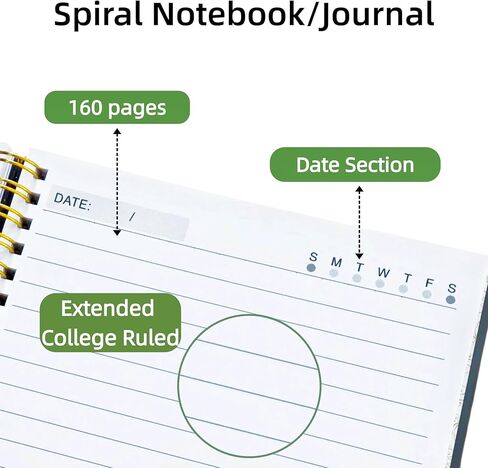 Pink Flower Spiral Notebook Journal for Women for College Ruled 8.3"x 5.9" with Pocket and 160 Lined Pages Floral Hardcover for Work Office for Bible in Kuwait