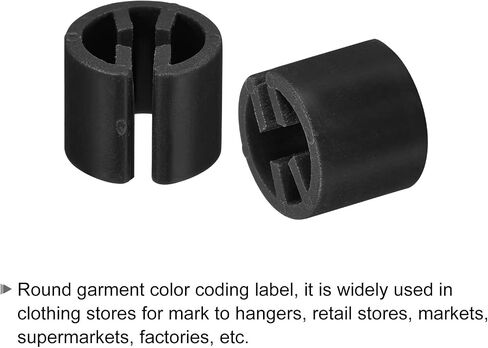Clothes Hanger Marker Blank Tags, Pack of 150, Fit 3.5mm Rod, for Garment Color Coding Tag Show Your Information Snap On Hanger Tags, (Black) in Saudi Arabia