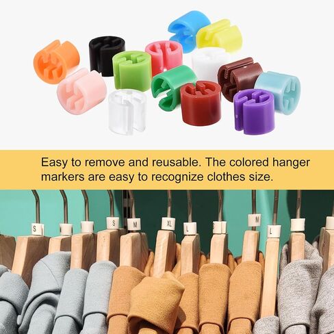 Clothes Hanger Marker Blank Tags, Pack of 150, Fit 3.5mm Rod, for Garment Color Coding Tag Show Your Information Snap On Hanger Tags, (Black) in Saudi Arabia