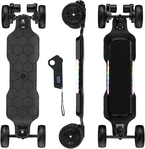 isinwheel V4/V6/V6pro/V8/V10 Electric Skateboard with Remote, 250W/450W/500W/1200W/3000W Brushless Motor, 9Mph/12Mph/30 Mph /32Mph Top Speed, Electric Longboard for Adults ＆Teens in Saudi Arabia