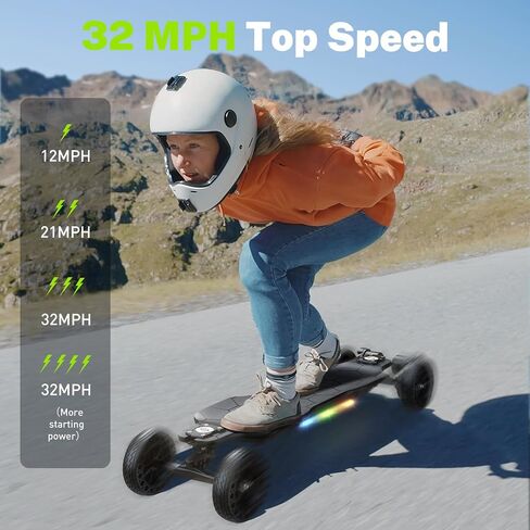 isinwheel V4/V6/V6pro/V8/V10 Electric Skateboard with Remote, 250W/450W/500W/1200W/3000W Brushless Motor, 9Mph/12Mph/30 Mph /32Mph Top Speed, Electric Longboard for Adults ＆Teens in Saudi Arabia