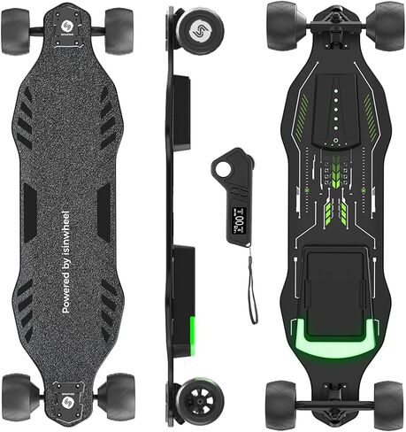 isinwheel V4/V6/V6pro/V8/V10 Electric Skateboard with Remote, 250W/450W/500W/1200W/3000W Brushless Motor, 9Mph/12Mph/30 Mph /32Mph Top Speed, Electric Longboard for Adults ＆Teens in Saudi Arabia