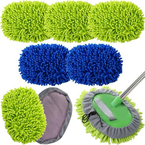 Layhit 5 Pcs Car Wash Mitt Car Wash Kit, Car Wash Brush Not Included, Microfiber Mitt Car Cleaning Car Washing Tools Truck Washing Kit Car RV Pickup Chenille Scratch Replacement Kit(Multicolor) in Saudi Arabia