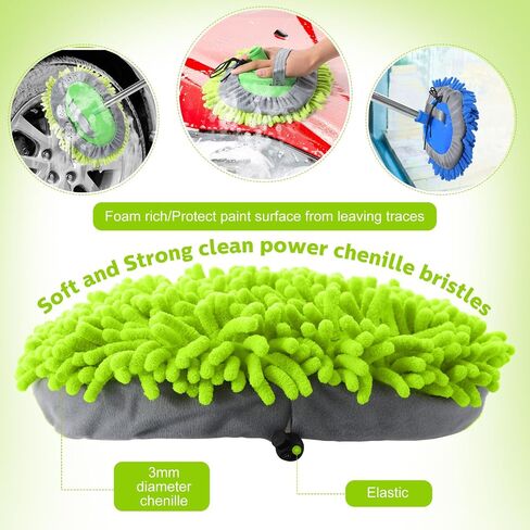 Layhit 5 Pcs Car Wash Mitt Car Wash Kit, Car Wash Brush Not Included, Microfiber Mitt Car Cleaning Car Washing Tools Truck Washing Kit Car RV Pickup Chenille Scratch Replacement Kit(Multicolor) in Saudi Arabia